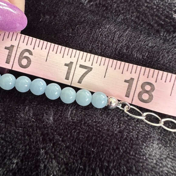 Denim blue beaded necklace with matching stretch bracelet by Jay King - Picture 8 of 13